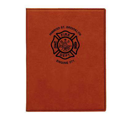 Leatherette Notepad Custom FD Leatherette Notepad with Maltese - Fire Department Clothing