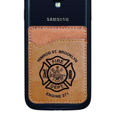 Laser Engraved Accesory Custom Fire Department Leatherette Cell Phone Wallet - LZRFire Department Clothing