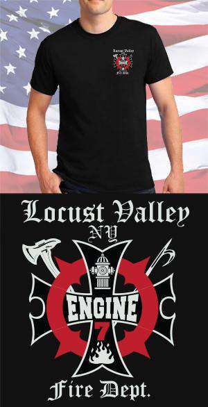 Screen Print Design Locust Valley Fire Department Maltese CrossFire Department Clothing