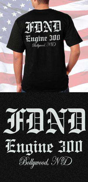 Screen Print Design FDND Old English Back DesignFire Department Clothing