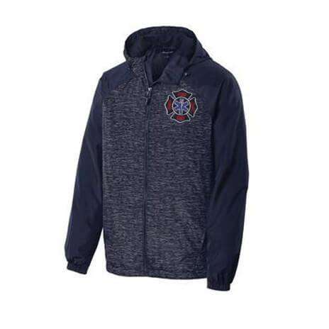Sweatshirt Heather Colorblock Raglan Hooded Wind Jacket - Sport-Tek - JST40Fire Department Clothing
