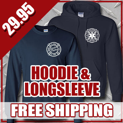  Winter Special - Personal Hooded Sweatshirt & Longsleeve T-shirt - G125 & G240Fire Department Clothing