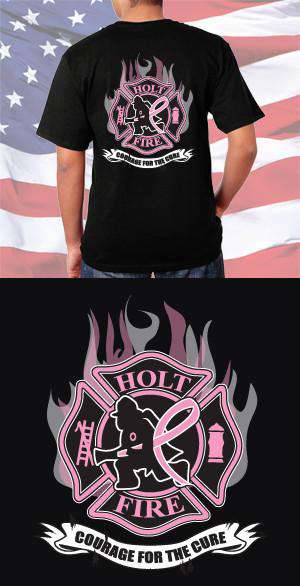 Screen Print Design Holt Fire Department Courage for the Cure Back DesignFire Department Clothing