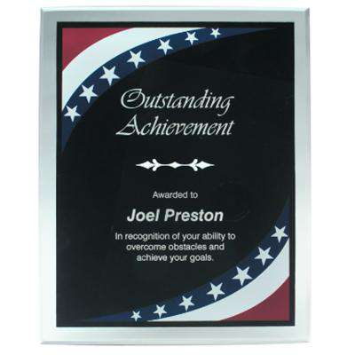  Firefighter or Police Award Plaque  Stars and Stripes Plaque - LZR - BDR8SSFire Department Clothing