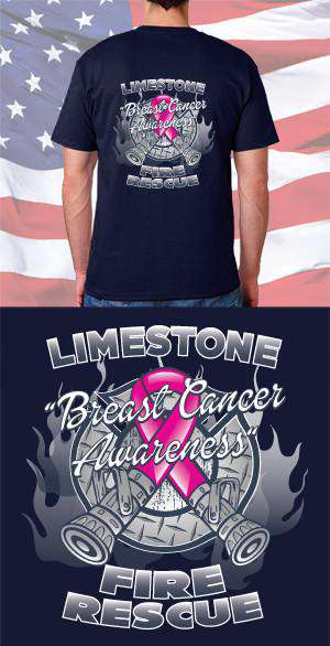 Screen Print Design Limestone Fire Department Awareness Back DesignFire Department Clothing