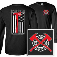 Red Striped Axe Flag Design, Firefighter Long-Sleeve Shirt