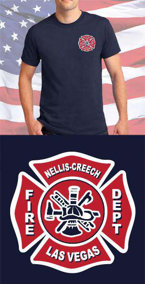 Screen Print Design Nellis Creech Fire Department Maltese Cross in RedFire Department Clothing