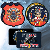 Custom Fire Department Adhesive Black Border Patches - SBL230-SBL241 - SUB