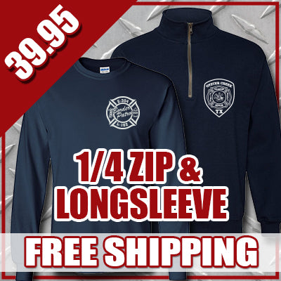  Winter Special - Personal 1/4-Zip Sweatshirt & Longsleeve T-shirt - G998 & G240Fire Department Clothing
