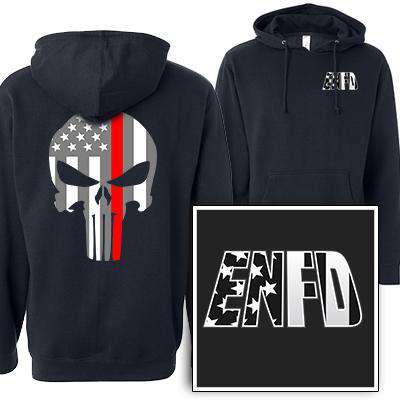 Customization Custom Red Striped Skull Sweatshirt - Independent SS4500 - DTGFire Department Clothing