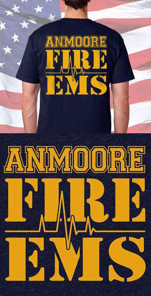Screen Print Design Anmoore Fire Department & EMS Back DesignFire Department Clothing