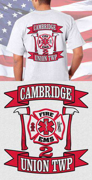 Screen Print Design Cambridge Fire Department & EMS Back DesignFire Department Clothing