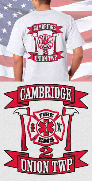 Screen Print Design Cambridge Fire Department & EMS Back DesignFire Department Clothing