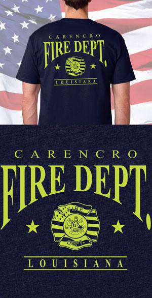 Screen Print Design Carencro Fire Department Back DesignFire Department Clothing