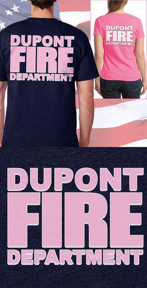 Screen Print Design Dupont Fire Department Awareness Back DesignFire Department Clothing
