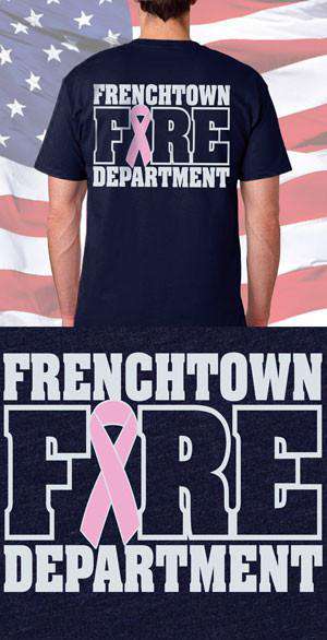 Screen Print Design Frenchtown Fire Department Awareness Ribbon Back DesignFire Department Clothing