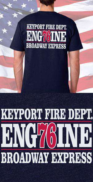 Screen Print Design Keyport Fire Department Engine Back DesignFire Department Clothing