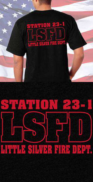 Screen Print Design Little Silver Fire Department Back DesignFire Department Clothing