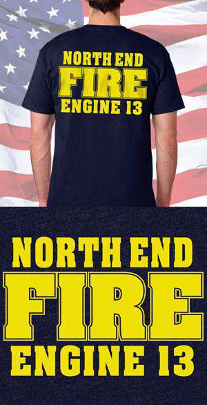 Screen Print Design North End Fire Department Back DesignFire Department Clothing