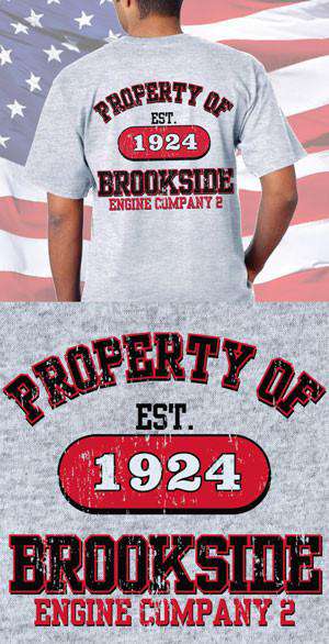 Screen Print Design Brookside Engine Company Property Of Back DesignFire Department Clothing