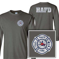 Silver Foil Maltese Cross Design, Firefighter Long-Sleeve Shirt