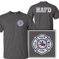 Silver Foil Maltese Cross Design, Firefighter T-Shirt