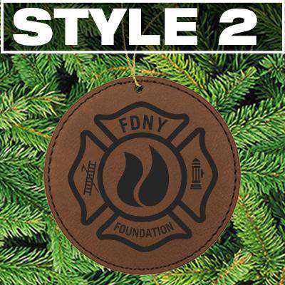 Laser Engraved Accesory Round Leather Ornament - GFT1091 - LZRFire Department Clothing