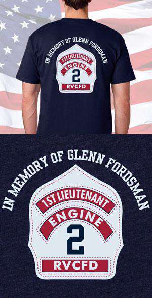 Screen Print Design RVCFD Memorial Back DesignFire Department Clothing