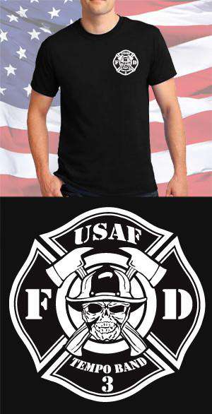 Screen Print Design USAF Fire Department Maltese CrossFire Department Clothing