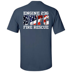 Wavy American Flag Design, Firefighter T-Shirt