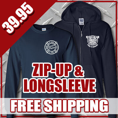  Winter Special - Personal Zip-up Hooded Sweatshirt & Longsleeve T-shirt - G126 & G240Fire Department Clothing