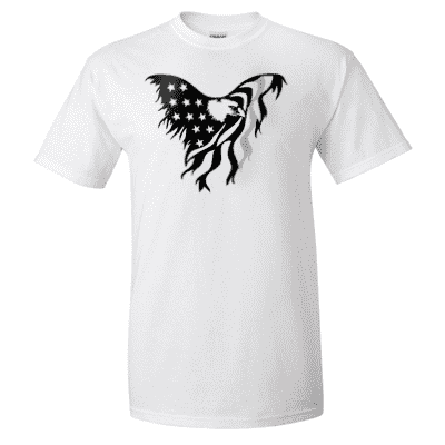  Printed Thin Gray Line Corrections Officer Shirt - "Patriotic Eagle" - Gildan G200 - DTGFire Department Clothing