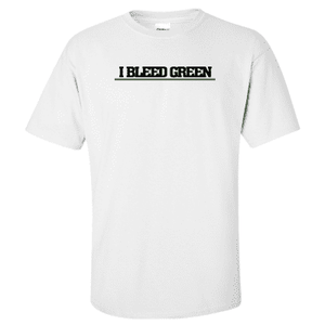  Printed Thin Green Line EMS Shirt - "I Bleed Green" - Gildan G200 - DTGFire Department Clothing