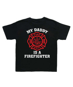  Printed Firefighter Shirt - "My daddy is a firefighter" - Gildan 200B - CADFire Department Clothing