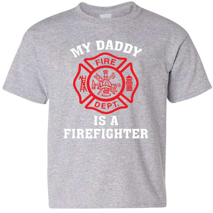  Printed Firefighter Shirt - "My daddy is a firefighter" - Gildan 200B - CADFire Department Clothing