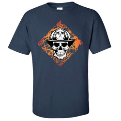  Printed Firefighter Shirt - "Fireman skull" - Gildan 200 - DTGFire Department Clothing