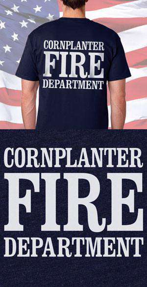 Screen Print Design Cornplanter Fire Department Classic Back DesignFire Department Clothing