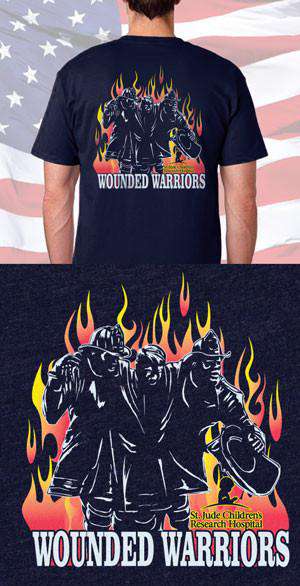 Screen Print Design Wounded Warriors Fire Department Back DesignFire Department Clothing